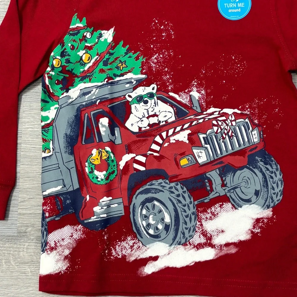 Carter's Boys Christmas‎ Polar Bear Crashing Through the Snow Tee - Size 2T NWT
